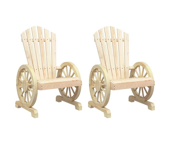 Conforama vidaXL Sillones de jardín Adirondack 2 uds madera maciza de abeto