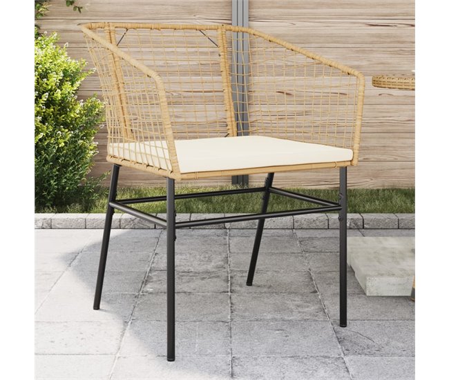 Conforama VidaXL Sillones De Jardín Con Cojines 2 Uds Ratán Sintético Marrón
