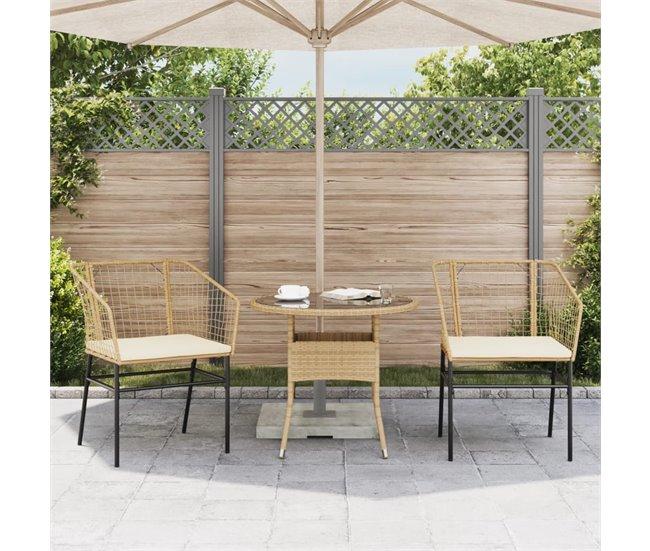 Conforama VidaXL Sillones De Jardín Con Cojines 2 Uds Ratán Sintético Marrón