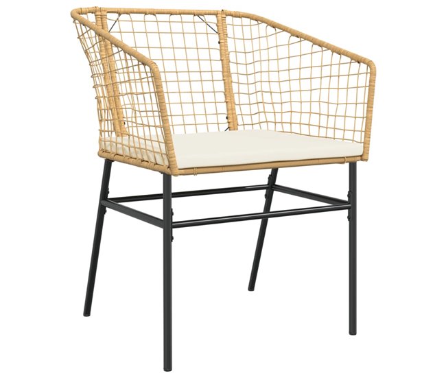 Conforama VidaXL Sillones De Jardín Con Cojines 2 Uds Ratán Sintético Marrón