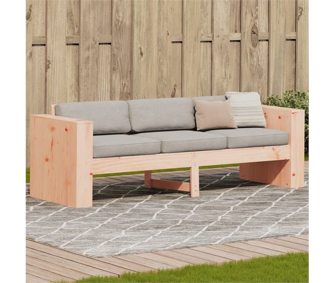 Conforama VidaXL Sofá De Jardín De 3 Plazas Madera Maciza Douglas 189x60x62 Cm