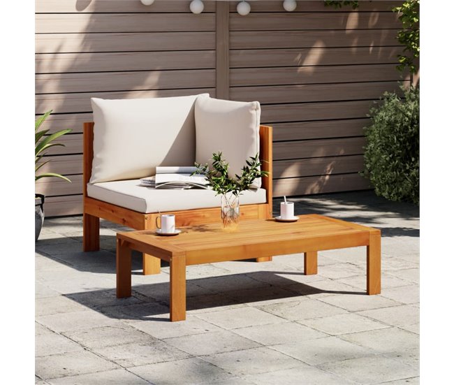 Conforama VidaXL Sofá De Jardín De Esquina Con Cojines Madera Maciza De Acacia