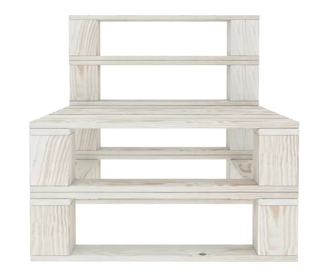 Conforama VidaXL Sofá De Palets De Jardín 3 Plazas Madera Blanco