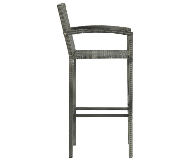 Conforama VidaXL Taburetes De Cocina 2 Unidades Ratán Sintético Gris