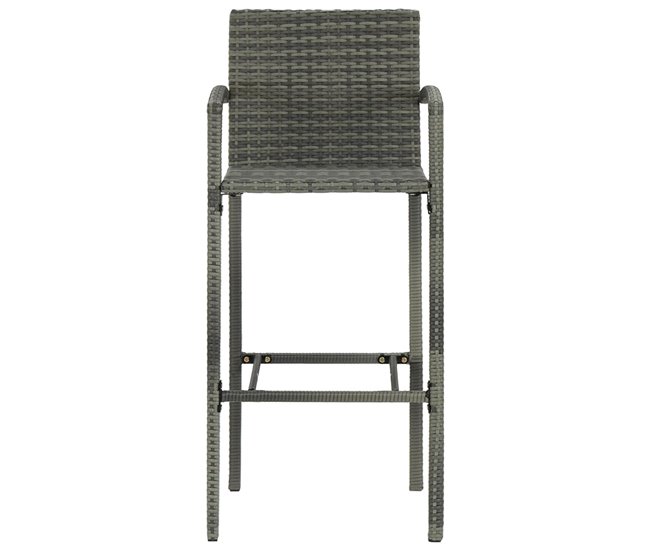 Conforama VidaXL Taburetes De Cocina 4 Unidades Ratán Sintético Gris