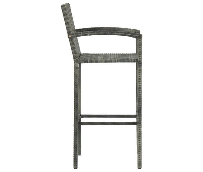 Conforama VidaXL Taburetes De Cocina 4 Unidades Ratán Sintético Gris