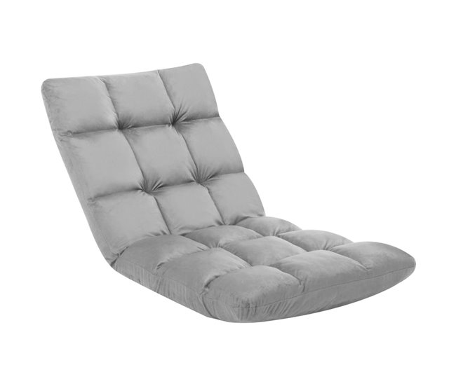 Conforama VidaXL Tumbona De Suelo Plegable Microfibra Gris