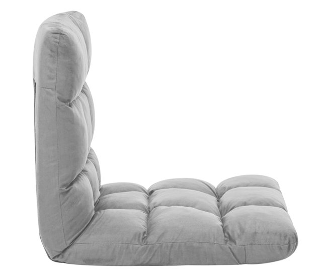 Conforama VidaXL Tumbona De Suelo Plegable Microfibra Gris