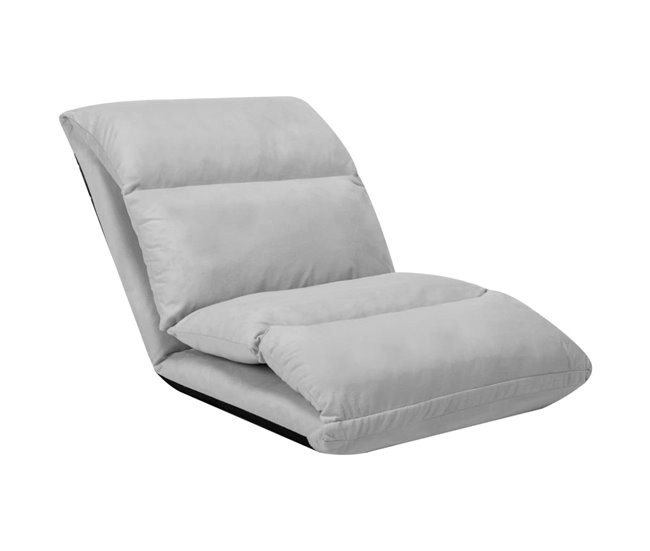 Conforama VidaXL Tumbona De Suelo Plegable Microfibra Gris Claro