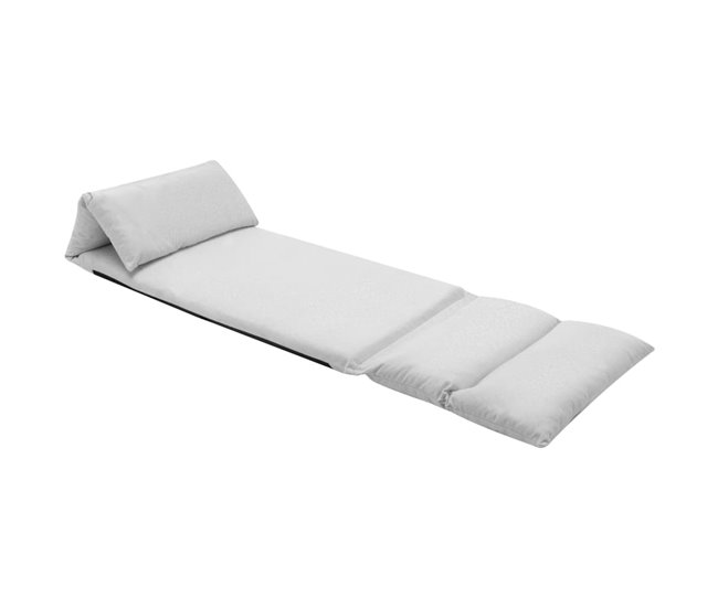Conforama vidaXL Tumbona de suelo plegable microfibra gris claro
