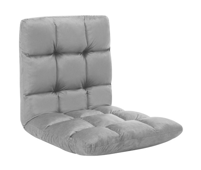 Conforama vidaXL Tumbona de suelo plegable microfibra gris