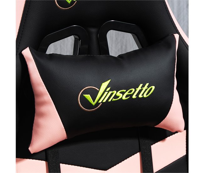 Conforama Vinsetto Silla Gaming Silla Gamer Basculante Con Altura Ajustable Giratoria Reposacabezas Y Lumbar Desmontable Silla De Oficina Estudio Rosa