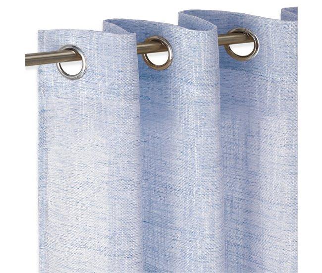 Conforama Vipalia - Cortina Visillo Semitransparente Translucida. Cortinas Salon Cortinas Habitacion Cortinas Comedor y Cortinas Dormitorio. 10 Ojales Anillas Metal. Una Pieza 200x260 cm. Color Azul