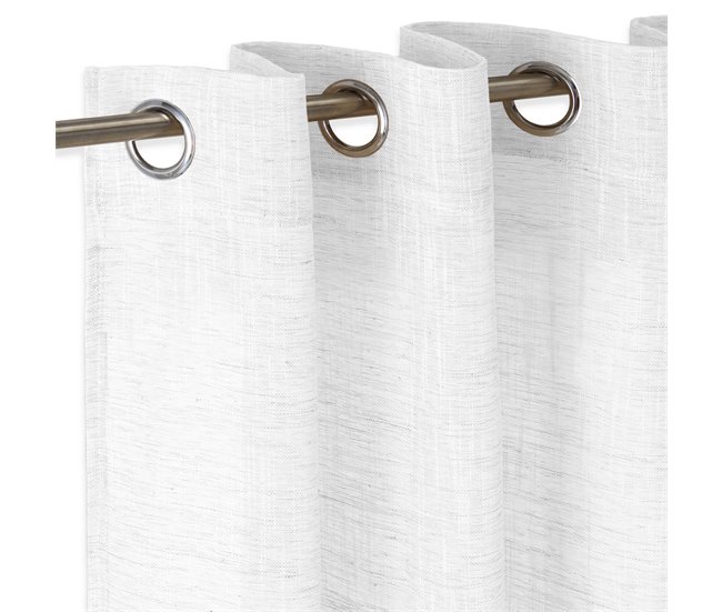 Conforama Vipalia - Cortina Visillo Semitransparente Translucida. Cortinas Salon Cortinas Habitacion Cortinas Comedor y Cortinas Dormitorio. 8 Ojales Anillas Metal. Una Pieza 140x260 cm. Color Blanco