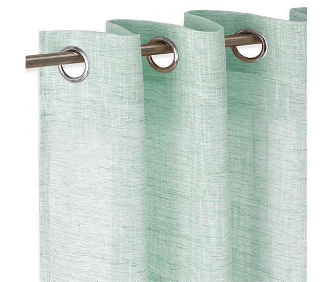 Conforama Vipalia - Cortina Visillo Semitransparente Translucida. Cortinas Salon Cortinas Habitacion Cortinas Comedor y Cortinas Dormitorio. 10 Ojales Anillas Metal. Una Pieza 200x260 cm. Color Agua Marina