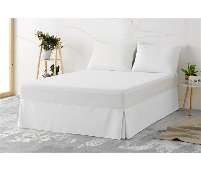 Conforama Vipalia Cubre Canape Somier. Cubrecanapes Algodon / Poliester. Protector Cama Canapes Somieres. Funda De Somier Para Largo 190/200 Cm. Blanco. Canape 90x190/200 Cm