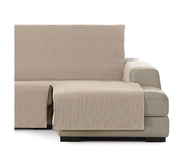 Conforama Vipalia Funda Cubre Sofa Chaise Longue Liso. Funda De Sofa Chaise Longue Brazo Derecho Chenilla. Protector Antimanchas Ajustable. Color Beige. Chaise Corto Derecha 240 Cm (Visto De Frente)