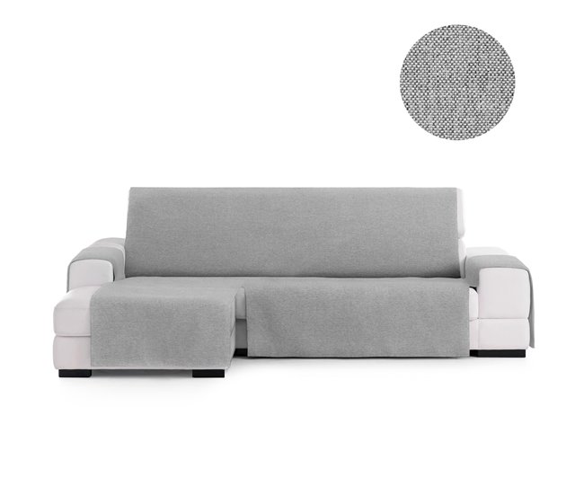 Conforama Vipalia Funda Cubre Sofa Chaise Longue Liso. Protector Para Sofas Chaise Longue Brisa Izquierdo. Fundas Para Sofa Protector Mascotas. Color Gris Chaise Longue Izquierda 240 Cm (Visto De Frente)