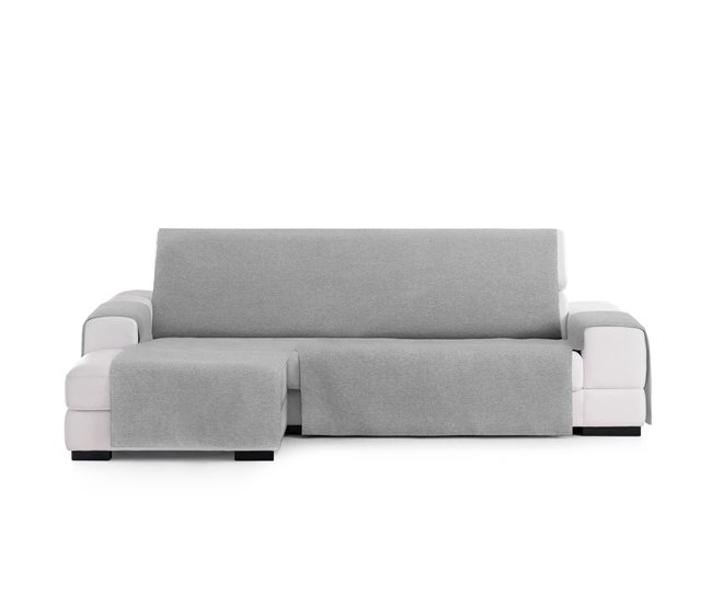Conforama Vipalia Funda Cubre sofa chaise longue liso. Protector para sofas Chaise longue Brisa izquierdo. Fundas para sofa protector mascotas. Color Gris Chaise Longue Izquierda 240 cm (Visto de frente)