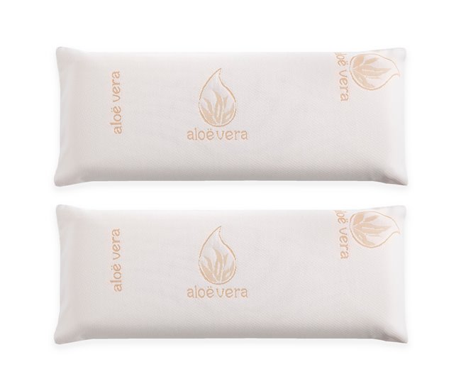 Conforama Vipalia Pack 2 Almohadas Viscoelasticas Compactas. Comodas Transpirables. Exterior Tejido 3D. Con Cremallera. Lavables. Firmeza Media. Confortables Y Adaptables. Calidad. 2x75 Cm