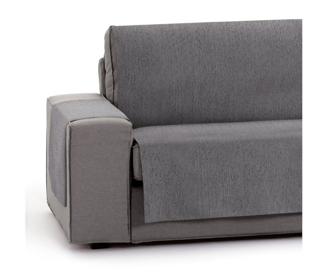 Conforama Vipalia Protector Funda Para Sofa Ajustable. CubreSofas Adaptables. Funda Sofa 3 Plazas Antimanchas Chenilla Lisa. Color Gris. Cubre Sofa 3 Plazas (155 Cm). Para Sofas De 155 A 185 Cm