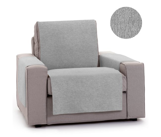 Conforama Vipalia Protector Funda Sillon Relax. Cubre Sofa 1 Plaza. Cubre Sillon Reclinable Liso Algodon. Fundas Para Sofa Brisa. Color Gris. Cubre Sofa 1 Plaza/Relax 55 Cm. Para Sofas De 60 A 110 Cm
