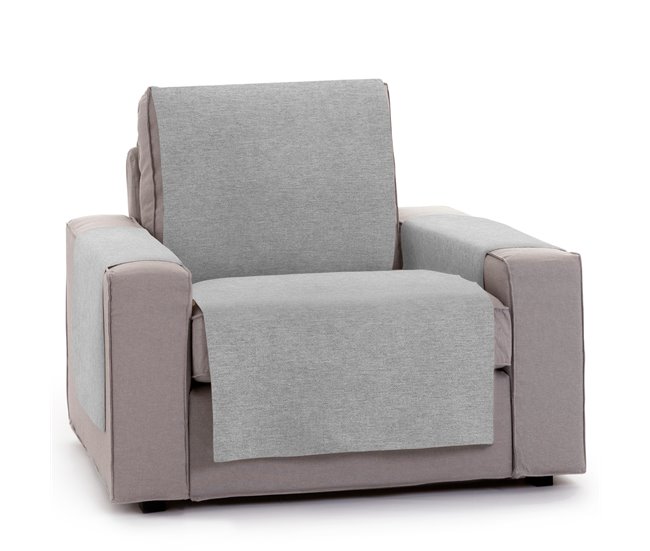 Conforama Vipalia Protector Funda Sillon relax. Cubre sofa 1 plaza. Cubre sillon reclinable liso algodon. Fundas para sofa Brisa. Color Gris. Cubre sofa 1 Plaza/Relax 55 cm. Para sofas de 60 a 110 cm
