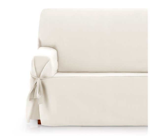 Conforama Vipalia Protector Funda Sofa Lazos. Cubresofa 3 Plazas. Fundas Para Sofa Loneta Lisa Algodon. Facil Montaje. Funda Diseño Royale Lazos. Color Marfil. 3 Plazas. Para Sofas De 180 A 230 Cm