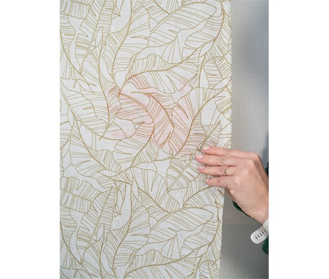 Conforama Visillo Translúcido Calatea Con Motivo Tropical Calatea - Beige - 140x260