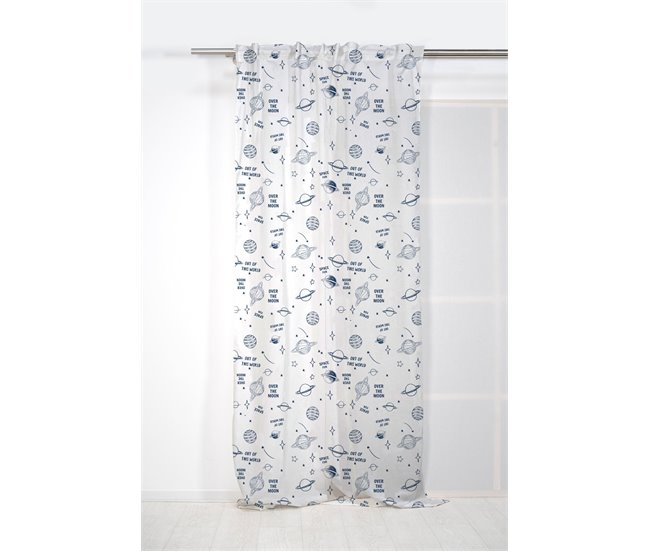 Conforama Visillo Translúcido Cosmos Con Motivo Infantil Cosmos - Azul - 140x260