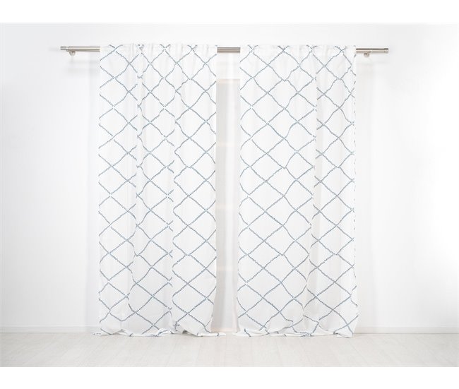Conforama Visillo translúcido Honey Honey - Azul - 140x260