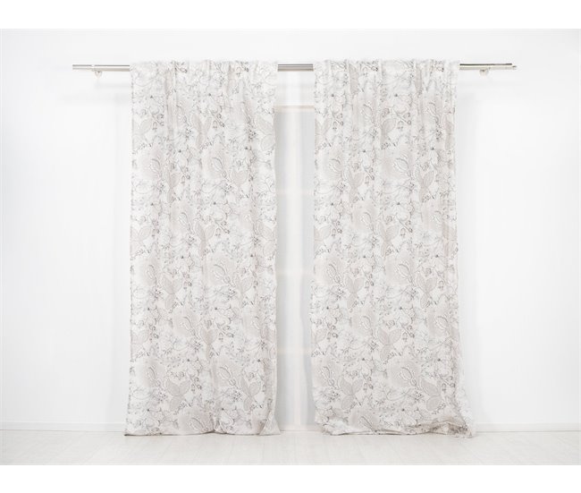 Conforama Visillo Translúcido Paisley Con Motivo Clásico Paisley - Beige - 140x260