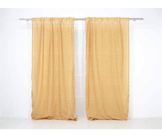 Conforama Visillo Translúcido Rain Mostaza Rain - Amarillo - 140x260