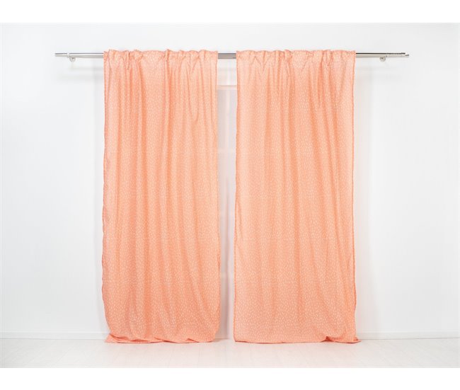 Conforama Visillo translúcido Rain Salmon Rain - Rosa - 140x260
