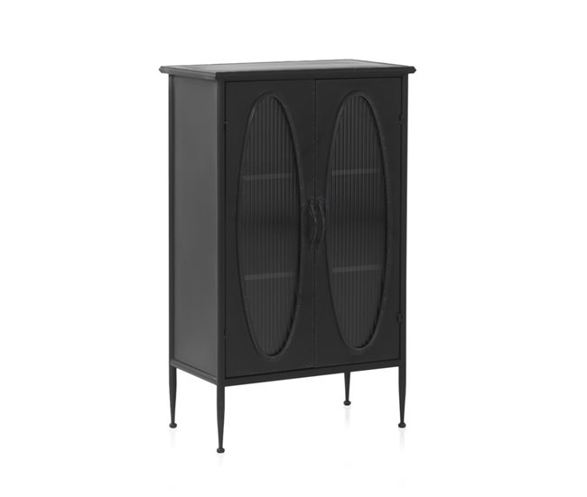 Conforama Vitrina Con Marco De Metal Y Puerta De Cristal Ovalada