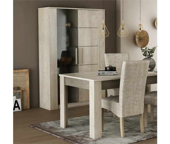 Conforama Vitrina De 2 Puertas Decorada En Roble L114 X H175 8 Cm - Antibes