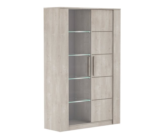 Conforama Vitrina De 2 Puertas Decorada En Roble L114 X H175 8 Cm - Antibes