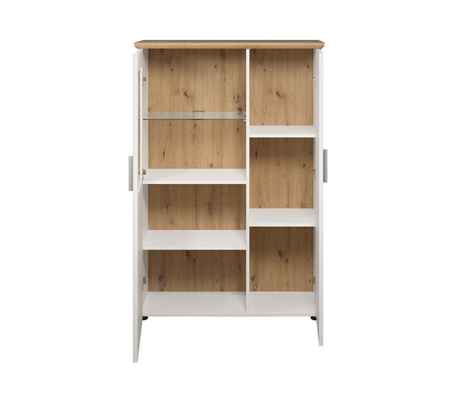 Conforama Vitrina De 2 Puertas Una De Ellas Con Vidrio Templado Altura 140 Cm - Shade