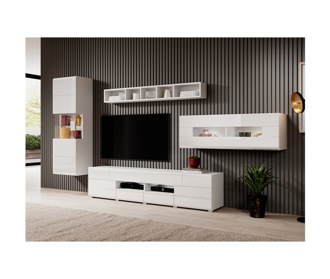 Conforama Vitrina De Pared 1 Puerta Con LED Jules Blanco
