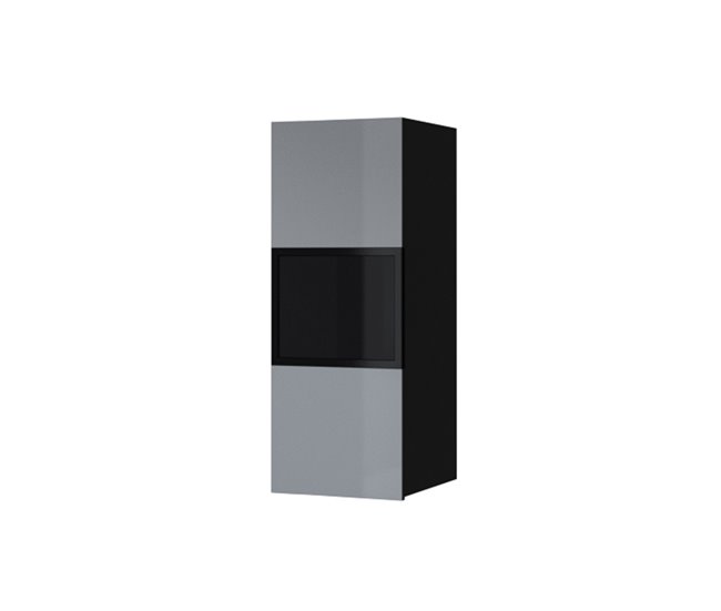 Conforama Vitrina De Pared 1 Puerta Mathis Gris Y Negro