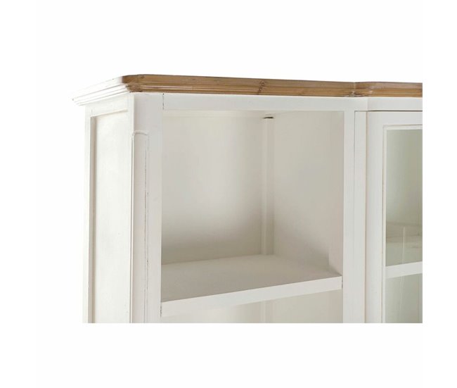 Conforama Vitrina DKD Home Decor Blanco Marrón Cristal Madera De Paulonia (138 X 45 X 199 Cm)