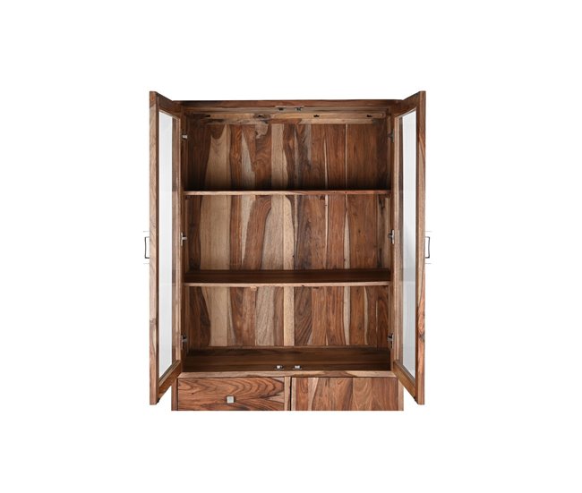 Conforama Vitrina DKD Home Decor Cristal Madera De Caucho 100 X 42 X 190 Cm