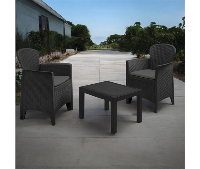 Conforama WELL HOME - Set De Jardín 'Akita' De Mesa + 2 Sillas