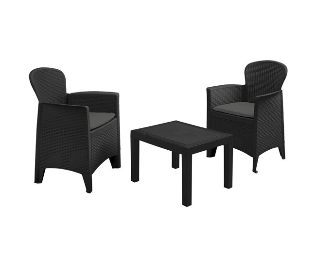 Conforama WELL HOME - Set de jardín 'Akita' de mesa + 2 sillas