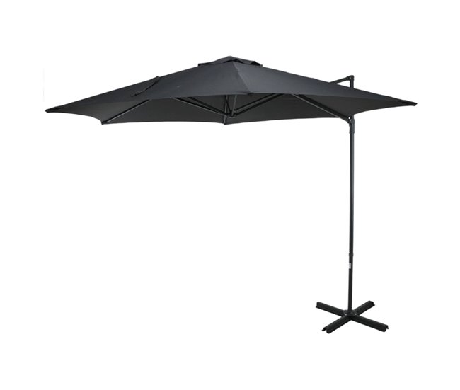 Conforama WELL HOME - Sombrilla colgante Push Up con base de acero cruzado