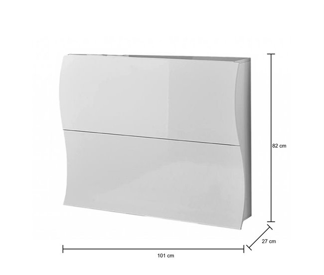 Conforama Zapatero Dabayom Mueble Multiusos Con 2 Puertas Plegables Zapatero De Entrada 100% Made In Italy 101x27h82 Cm Blanco Brillo