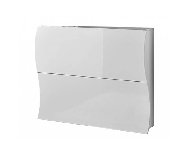 Conforama Zapatero Dabayom Mueble multiusos con 2 puertas plegables Zapatero de entrada 100% Made in Italy 101x27h82 cm Blanco brillo
