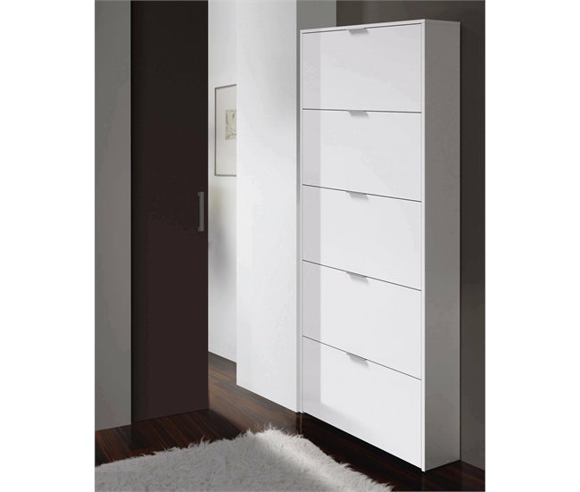 Conforama Zapatero Danobile Zapatero Con 5 Puertas Plegables Zapatero De Entrada Alta Zapatero Moderno 70x17h180 Cm Blanco Brillante