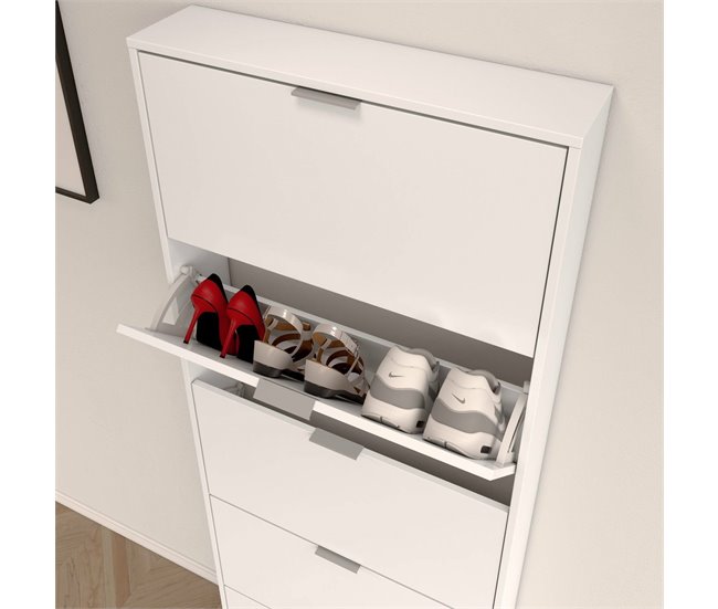 Conforama Zapatero Danobile Zapatero Con 5 Puertas Plegables Zapatero De Entrada Alta Zapatero Moderno 70x17h180 Cm Blanco Brillante