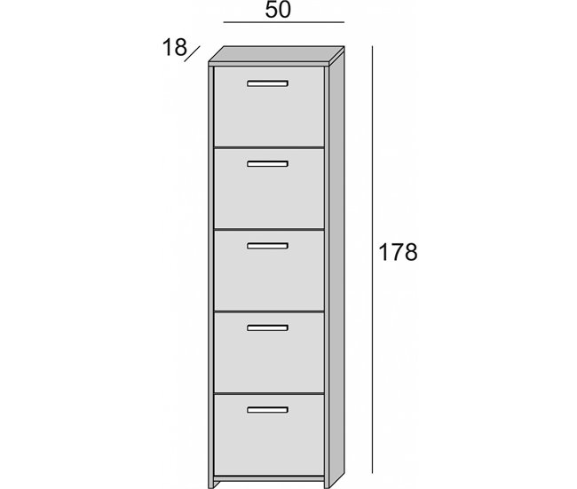 Conforama Zapatero Dbusi Mueble De Entrada Multiusos Con 5 Puertas Zapatero Moderno Con Estantes 100% Made In Italy 50x18h178 Cm Blanco